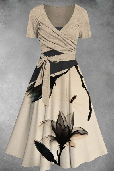 Women's Floral Print Two-Piece Dress