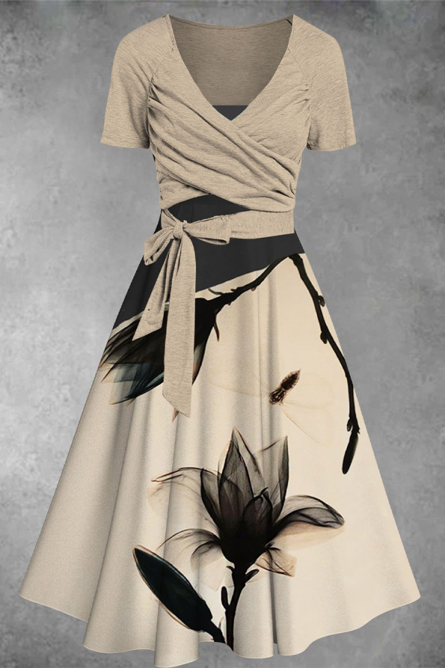 Women's Floral Print Two-Piece Dress