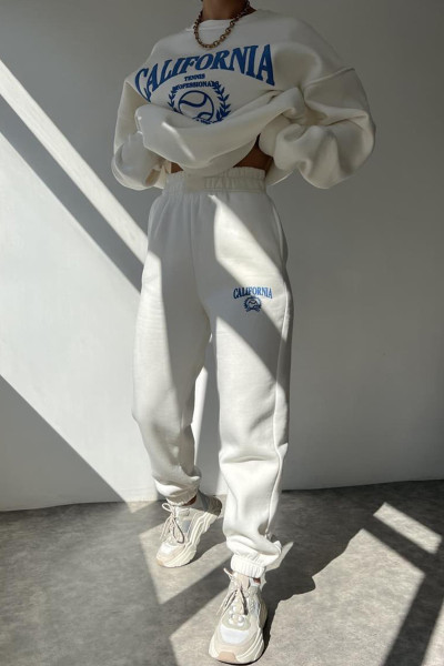 Casual Sportswear Letter Printing O Neck Long Sleeve Two Pieces