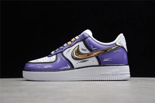 Nike Air Force 1 07 Purple Gold White CW2288-216