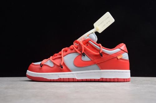 OFF White X Nike Dunk Low University Red CT0856-600