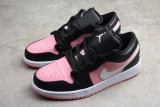 Jordan 1 Low Black Pink Quartz 554723-016