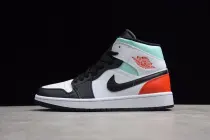 Jordan 1 Mid SE White Black Red Spruce (GS) BQ6931-100