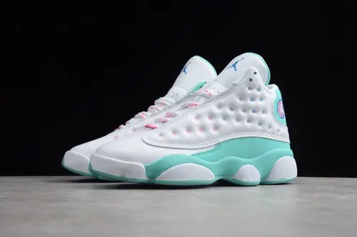 Jordan 13 Retro White Soar Green Pink (GS) 439358-100