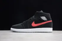 Jordan 1 Mid Multi-Color Swoosh Black (GS) 554725-065