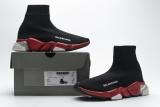 Balenciaga Speed Clear Sole Sneaker Black Red
