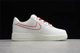 Nike Air Force 1 07 Low White University Red Shoes CL6326-108