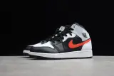 Jordan 1 Mid White Black Chile Red (GS) 554725-075