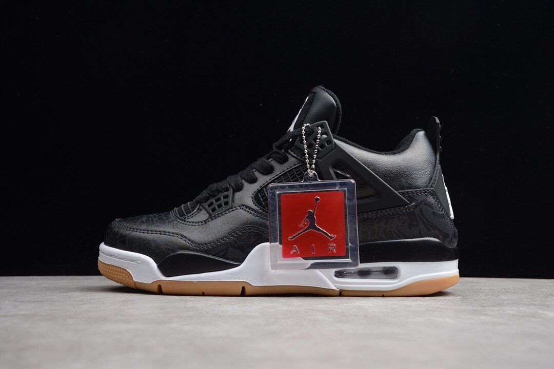 Jordan 4 retro hot sale laser black gum