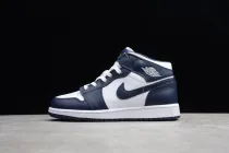 Jordan 1 Mid White Metallic Gold Obsidian 554724-174
