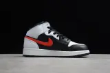 Jordan 1 Mid White Black Chile Red (GS) 554725-075