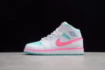 Jordan 1 Mid White Pink Green Soar (GS) 555112-102