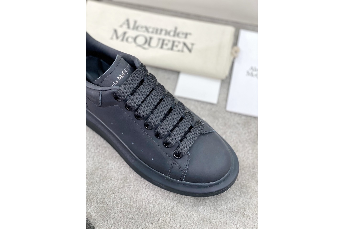 Fake Alexandra McQueen | Alexander McQueen Oversized Black Shiny Sole ...