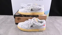 ReactRun Off White Nike Dunk Low 01 Of 50 OW White Metallic Silver (SP Batch) DM1602-127