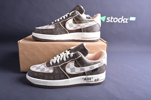 *ouis *uitton x Nike Air Force 1'07 Low  Damier Azur/Brown/LV Monogram (SP Batch) 8A8PYL-101