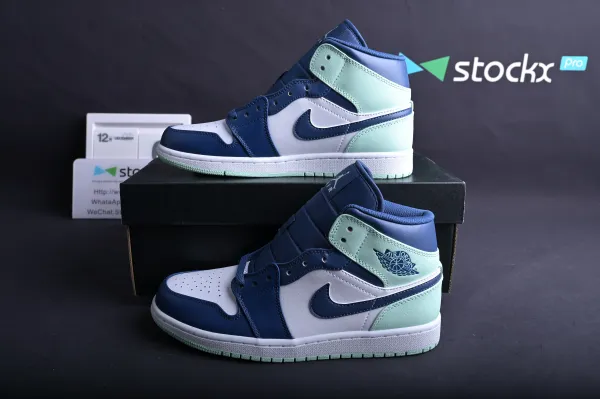 Jordan 1 Mid Mystic Navy Mint Foam (GS) 554725-413