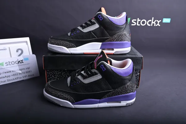 Jordan 3 Retro Black Court Purple(SP Batch) CT85332-050