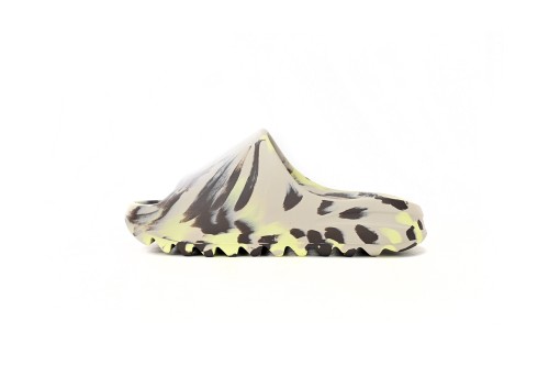 (Free Shipping)adidas Yeezy Slide Enflame Oil Painting Ink Yellow FZ5899