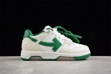 OFF-WHITE Out Of Office  OOO  Low Tops White Green 2021  OMIA189R21LEA0010155