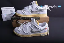 ReactRun Off White Nike Dunk Low 01 Of 50 OW White Metallic Silver(Retail Batch) DM1602-127