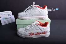 OFF-WHITE Out Of Office  OOO  Low Tops For Walking White White Red OMIA189F21LEA0030125