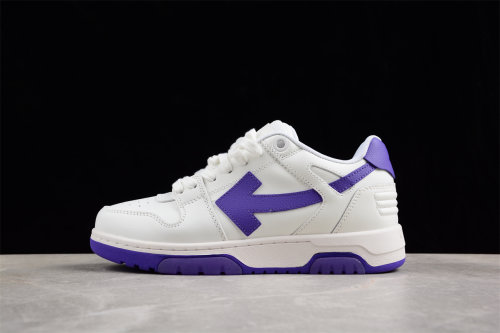 OFF-WHITE Out Of Office OOO Low Tops White Purple OMIA189F22LEA0010135