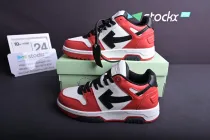 OFF-WHITE Out Of Office OOO Low Tops Black White Red OMIA189S22LEA0012510