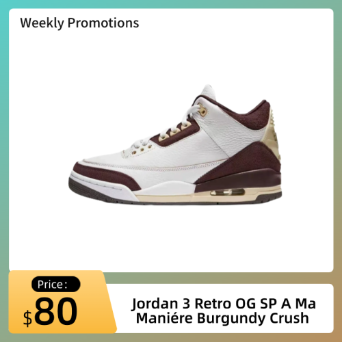 Weekly Promotions-Jordan 3 Retro OG SP A Ma Maniére Burgundy Crush (SP Batch) FZ4811-100