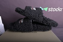 B*lenciaga Furry SlideBlack 654747W2DO11096