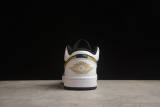 Jordan 1 Low White Black Metallic Gold Swoosh 553558-172