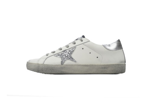 Golden Goose Super Star 'Sparkling Silver Heel'