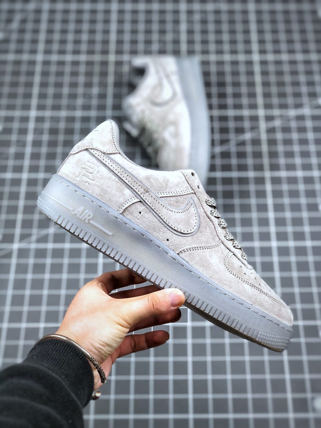 air force 1 react qs light bone