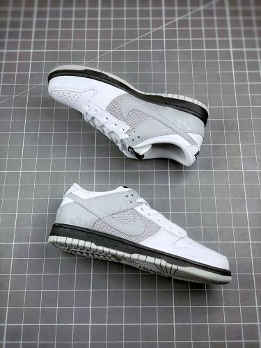SS TOP Nike Dunk Low White/Neutral Grey-Black (W)  317813-101
