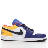SS TOP Air Jordan 1 Low Blue Yellow Orange 553558-123