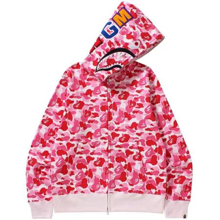 Felpa BAPE ABC Camo Shark Full Zip Hoodie (SS23) rosa