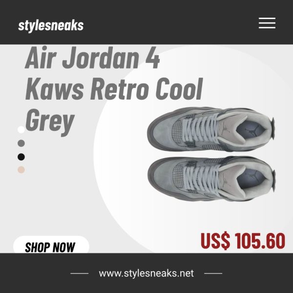 Perfectkicks | PK God Air Jordan 4 Kaws Retro Cool Grey   930155-003