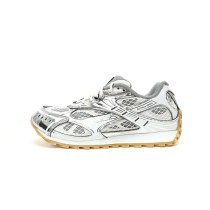 Bottega Veneta Orbit Lace-up Low Sneakers Silver White 741357v2x401425