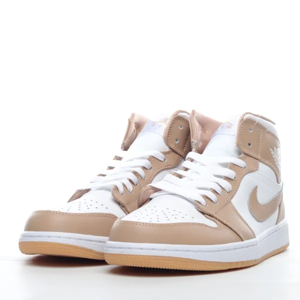 MS BATCH Air Jordan 1 Mid Tan Gum White Shoes 554724-271