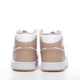 MS BATCH Air Jordan 1 Mid Tan Gum White Shoes 554724-271