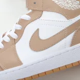 MS BATCH Air Jordan 1 Mid Tan Gum White Shoes 554724-271