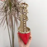 VALENTINO GARAVANI ROCKSTUD PATENT-LEATHER BOOT 100 MM