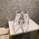 VALENTINO PATENT ROCKSTUD CAGED PUMP 100MM