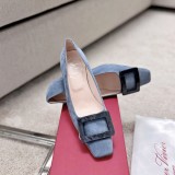 Roger Vivier Belle Vivier Stone Buckle Pumps in Suede