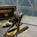FENDI First Fendace printed silk high-heeled slingbacks