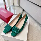 Roger Vivier Belle Vivier Stone Buckle Pumps in Suede