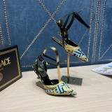 FENDI First Fendace printed silk high-heeled slingbacks