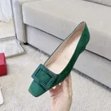 Roger Vivier Belle Vivier Stone Buckle Pumps in Suede