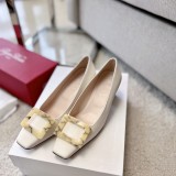 Roger Vivier Belle Vivier Stone Buckle Pumps in Suede