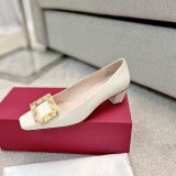 Roger Vivier Belle Vivier Stone Buckle Pumps in Suede