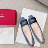 Roger Vivier Belle Vivier Stone Buckle Pumps in Suede